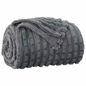 vidaXL Pleds Tum&scaron;i pelēks 240 x 220 cm 9.41 kg Flīss