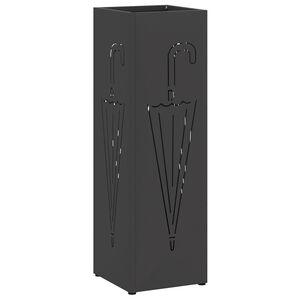 vidaXL Lietus lietussarga statīvs Melns 15,5 x 15,5 x 49 cm Tērauds