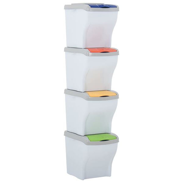 vidaXL miskates, 4 gab., sakraujamas, baltas, 80 L