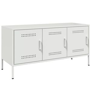 vidaXL TV skapītis, 100,5x39x50,5 cm, tērauds, balts