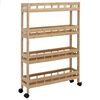 vidaXL Virtuves ratiņ&scaron; ar riteņiem Dabiska 60 x 18 x 97 cm Bambuss
