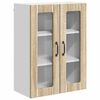 vidaXL Sienas stikla skapis LUCCA Sonomas ozols 60 x 31 x 80 cm