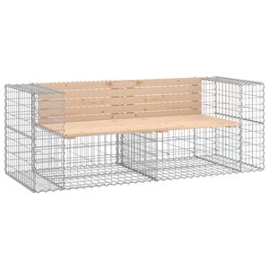 vidaXL dārza sols, gabiona dizains, 184x71x65,5 cm, priedes masīvkoks