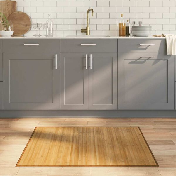 vidaXL paklājs, taisnstūra forma, dabīga krāsa, 80x100 cm, bambuss