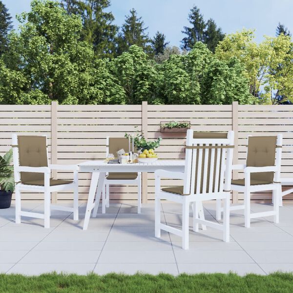 vidaXL dārza krēslu spilveni, 4 gab., pelēkbrūni, 100x50x4 cm, audums