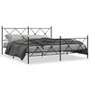 vidaXL gultas rāmis ar galvgali un kājgali, melns metāls, 183x213 cm