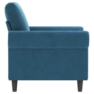 vidaXL atpūtas krēsls, zils, 60 cm, samts