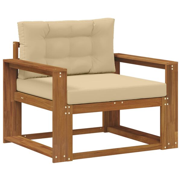 vidaXL Āra vidējā dīvāns Cietā akācijas koks Dabiska