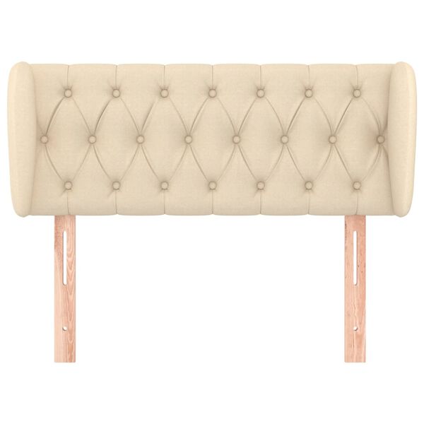 vidaXL galvgalis ar malām, 103x23x78/88 cm, krēmkrāsas audums