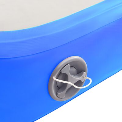 vidaXL piepūšams vingrošanas paklājs ar pumpi, 800x100x20 cm, zils PVC