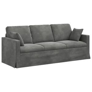 vidaXL Dīvāns Tum&scaron;i pelēks 198 x 78 x 80 cm Samts