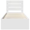 vidaXL Gultas rāmis Balts 100 x 200 cm Ciets priedes koks