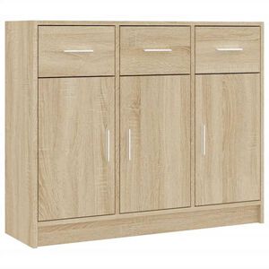 vidaXL kumode, ozolkoka krāsā, 91x28x75 cm, inženierijas koks