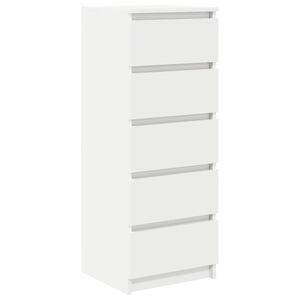 vidaXL kumode ar atvilktnēm, balta, 37,5x35x99 cm, inženierijas koks