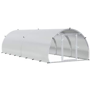 vidaXL Vistu kūts Sudraba 400 x 150 x 100 cm Cinkota tērauda