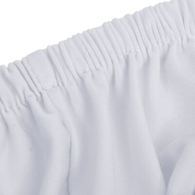 vidaXL elastīgs dīvāna pārvalks, balts poliestera džersijs