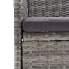 vidaXL 7-daļīgs dārza mēbeļu komplekts ar matračiem, pelēka ar melns