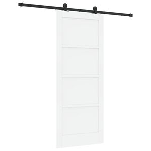 vidaXL Slīdo&scaron;ās durvis Balta un melna 83 x 202 cm Priedes masīvkoks