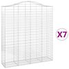 vidaXL arkveida gabiona grozi, 7 gb., 200x50x220/240cm, cinkota dzelzs