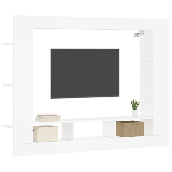 vidaXL TV skapītis, balts, 152x22x113 cm, inženierijas koks