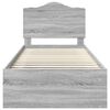 vidaXL Gultas rāmis Pelēks Sonoma 90 x 200 cm Ciets priedes koks