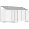 vidaXL Suņu būda ar jumtu Sudraba 400 x 200 x 256 cm Tērauds un PE
