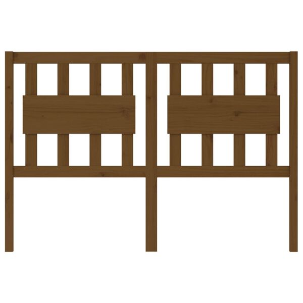 vidaXL gultas galvgalis, medus brūns, 125,5x4x100cm, priedes masīvkoks