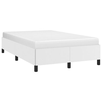 vidaXL gultas rāmis, balts, 120x190 cm, mākslīgā āda