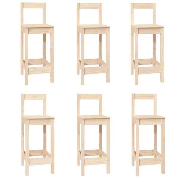 vidaXL 7-daļīgs bāra mēbeļu komplekts, priedes masīvkoks