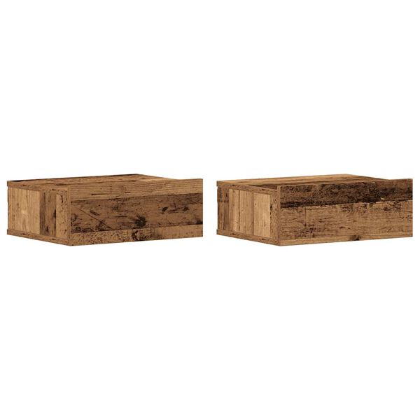 vidaXL Peldo&scaron;ie naktsgaldiņi 2 gab Old Wood 40x32x15 cm