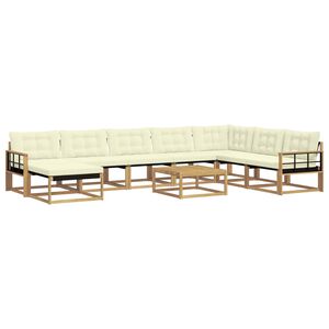 vidaXL Āra dīvānu komplekts 9 pcs Balta un krēmkrāsas 79 x 79 x 37 cm