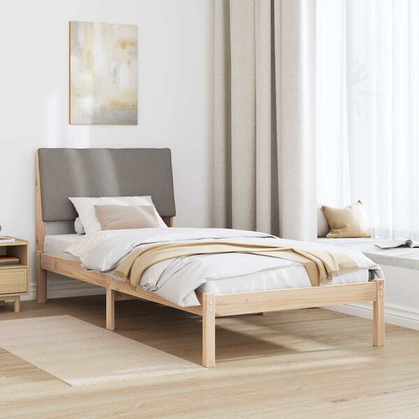 vidaXL Gultas rāmis Braun un taupe 90 x 200 cm Priedes masīvkoks