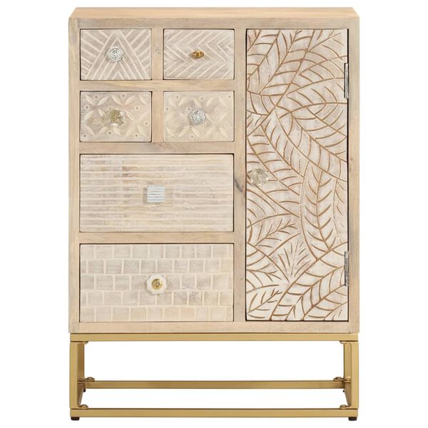 vidaXL bufete, 55x30x76 cm, mango masīvkoks un dzelzs