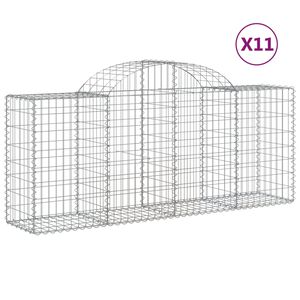 vidaXL arkveida gabiona grozi, 11 gb., 200x50x80/100cm, cinkota dzelzs