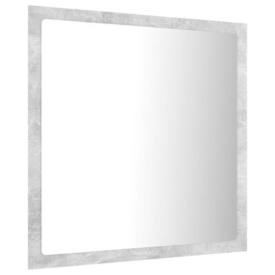vidaXL vannasistabas spogulis, LED, pelēks, 40x8,5x37 cm, akrils