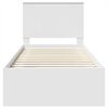 vidaXL Gultas rāmis Balts 90 x 200 cm Ciets priedes koks