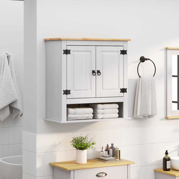 vidaXL Piekarams skapītis ar durvīm Corona Balts 70 x 33 x 71,5 cm