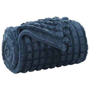 vidaXL Pleds Tums zils 150 x 130 cm 0.5 kg Flīss