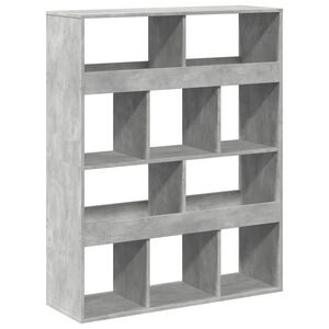 vidaXL grāmatu plaukts, pelēks, 100x33x125,5 cm, inženierijas koks