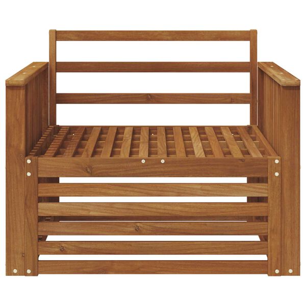 vidaXL 2 Gabals Dīvāns ar rokām Cietā akācijas koks Dabiska