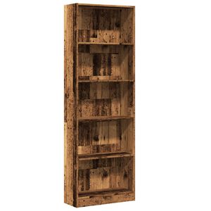 vidaXL grāmatu plaukts, veca koka, 60x24x176 cm, inženierijas koks