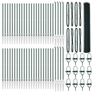 vidaXL Se&scaron;stūra žogs ar stabu 100 x 1,2 m PVC pārklāts tērauds Zaļa