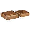 vidaXL Paplāte 2 pcs Brūna 29 x 31 x 10 cm Cietais atjaunotais koks