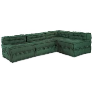 vidaXL Modulārais dīvāna vienība Audums Zaļa 210 x 140 x 56 cm
