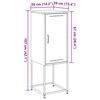 vidaXL augstais skapītis, balts, 36x39x107 cm, tērauds