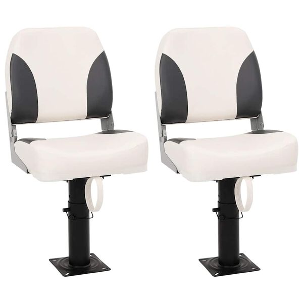 vidaXL saliekamais laivas sēdeklis, 2 komplekti, zema atzveltne