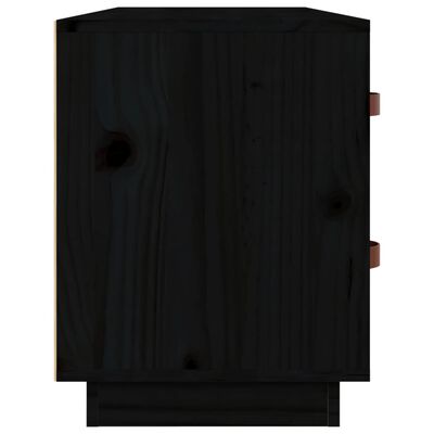vidaXL apavu skapītis, melns, 100x34x45 cm, priedes masīvkoks