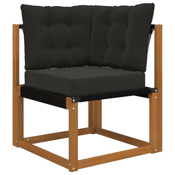 vidaXL Āra dīvāna spilvens 3 pcs Melns Poliesters