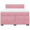 vidaXL atsperu gulta ar matraci, rozā samts, 140x190 cm