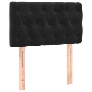 vidaXL gultas galvgalis, 80x7x78/88 cm, melns samts